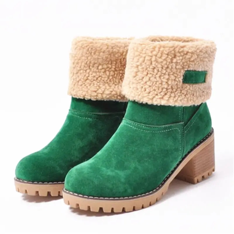 Bota Impermeável de Inverno Feminina Mid Boots Mid Boots / Botas Official Modelles Verde 33 